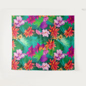 Colorful Tropical Flowers Patroon Wandkleed (Voorkant (horizontaal))