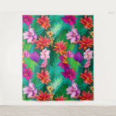 Colorful Tropical Flowers Patroon Wandkleed (Voorkant)