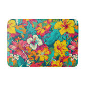 Colorful Tropical Flowers Pattern Badmat (Voorkant)