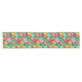 Colorful Tropical Flowers Pattern Korte Tafelloper (Horizontaal)