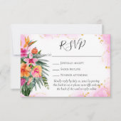 Colorful Tropical Flowers QR Code Weddenschap RSVP (Voorkant)