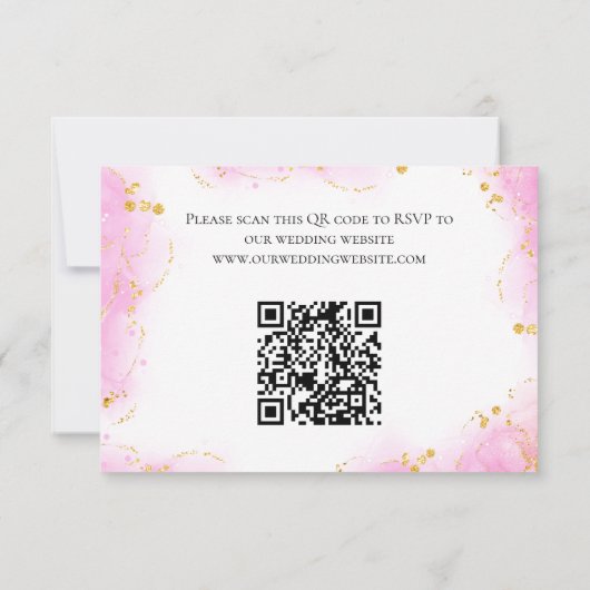Colorful Tropical Flowers QR Code Weddenschap RSVP (Achterkant)