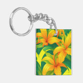 Colorful Tropical Flowers Sleutelhanger (Voorkant Links)