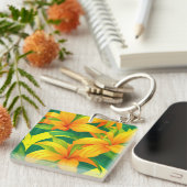 Colorful Tropical Flowers Sleutelhanger (Voorkant Rechts)