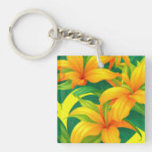 Colorful Tropical Flowers Sleutelhanger (Voorkant)