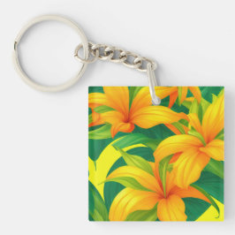 Colorful Tropical Flowers Sleutelhanger