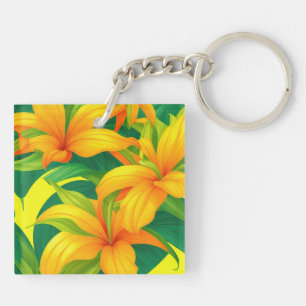 Colorful Tropical Flowers Sleutelhanger