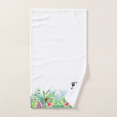 Colorful Tropical Flowers & Typography Monogram Bad Handdoek (Handdoek)