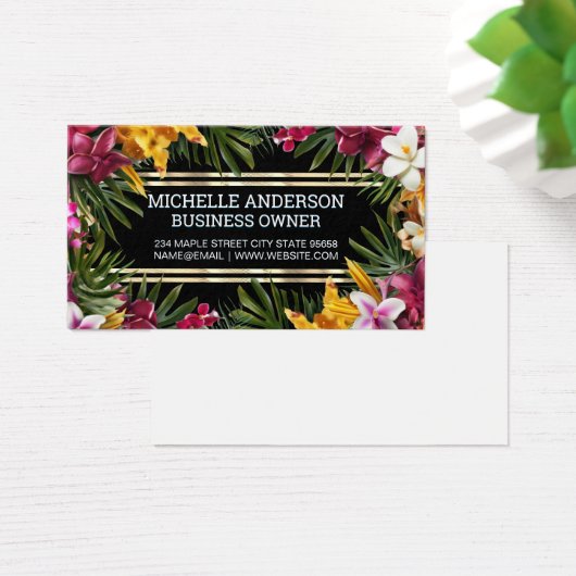 Colorful Tropical Flowers Visitekaartje (Bureau)