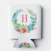 Colorful Tropical Flowers Wreath Blikjeskoeler (Achterkant)