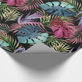 Colorful Tropical Foliage Botanical Pattern Cadeaupapier (Hoek)