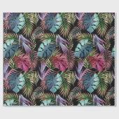 Colorful Tropical Foliage Botanical Pattern Cadeaupapier (Vlak)