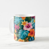 Colorful Tropical Foliage Pattern Koffiemok (Voorkant links)