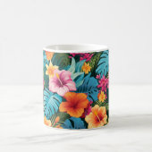 Colorful Tropical Foliage Pattern Koffiemok (Center)