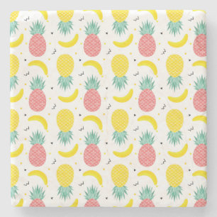 Colorful Tropical Fruit Pattern Stenen Onderzetter