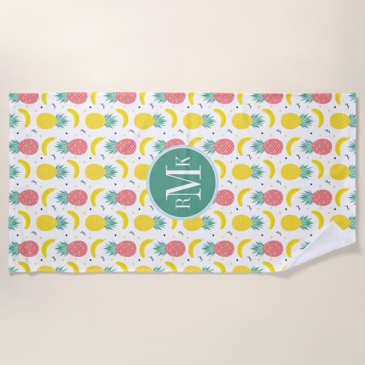 Colorful Tropical Fruit Pattern Strandlaken (Voorkant)