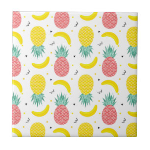 Colorful Tropical Fruit Pattern Tegeltje