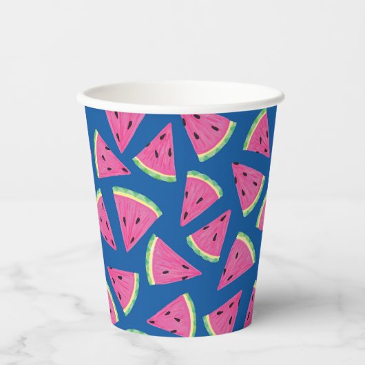 Colorful Tropical Fruit Watermelon Pattern Papieren Bekers (Voorkant)