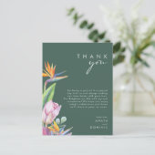 Colorful Tropical | Green Reception Dank u kaart (Staand voorkant)