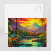 Colorful Tropical Island Paradise   Briefkaart (Voorkant / Achterkant)