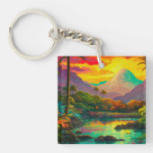 Colorful Tropical Island Paradise Sleutelhanger (Voorkant)