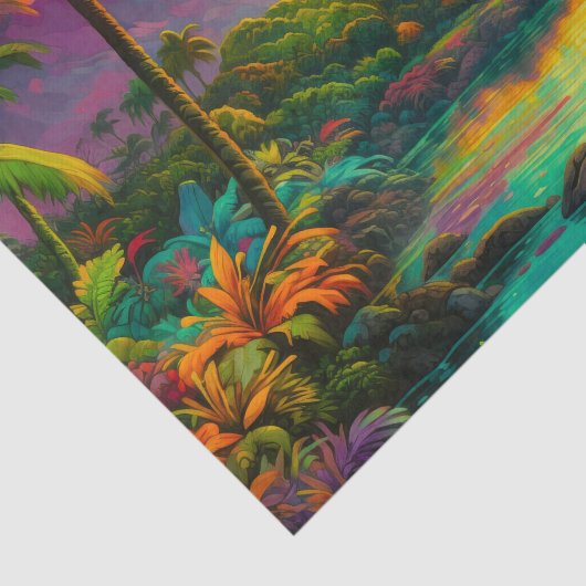 Colorful Tropical Island Paradise   Tissuepapier (Detail)