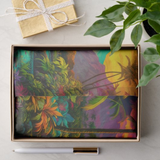Colorful Tropical Island Paradise   Tissuepapier (Geschenk)