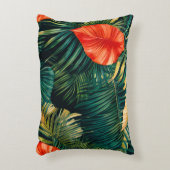 Colorful Tropical Leaves en Hibiscus Flowers | Accent Kussen (Voorkant(Verticaal))