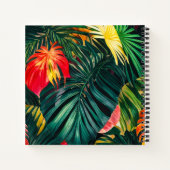 Colorful Tropical Leaves en Hibiscus Flowers | Notitieboek (Achterkant)