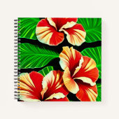 Colorful Tropical Leaves en Hibiscus Flowers | Notitieboek (Voorkant)