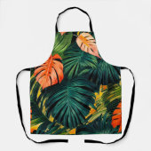 Colorful Tropical Leaves en Hibiscus Flowers | Schort (Voorkant)