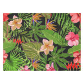 Colorful Tropical Leaves en Hibiscus Flowers | Tafelkleed (Voorkant (Horizontaal))