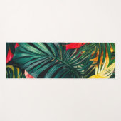 Colorful Tropical Leaves en Hibiscus Flowers | Yogamat (Voorkant (horizontaal))