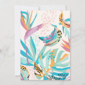 Colorful Tropical leaves Parrot Afstuderen Kaart (Achterkant)