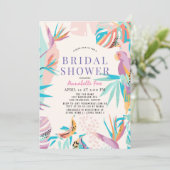 Colorful Tropical leaves Parrot Vrijgezellenfeest Kaart (Staand voorkant)