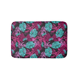 Colorful Tropical Leaves Pattern Badmat