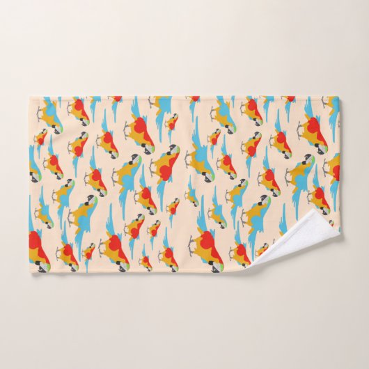 Colorful Tropical Macaw Pattern Bad Handdoek (Handdoek)