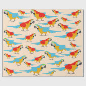 Colorful Tropical Macaw Pattern Cadeaupapier (Vlak)