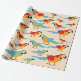 Colorful Tropical Macaw Pattern Cadeaupapier