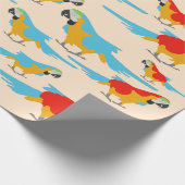 Colorful Tropical Macaw Pattern Cadeaupapier (Hoek)