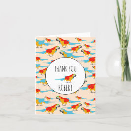 Colorful Tropical Macaw Pattern Dank u Bedankkaart