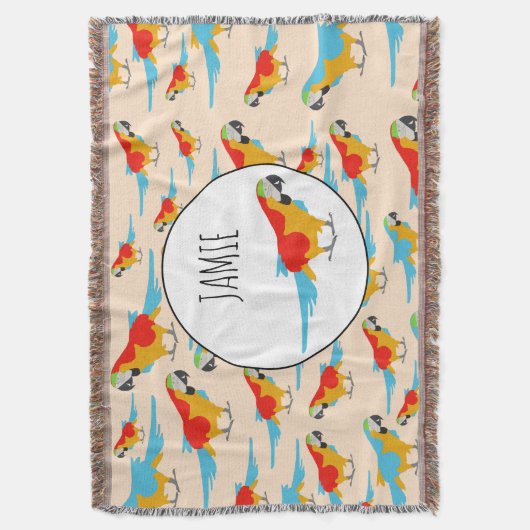 Colorful Tropical Macaw Pattern Deken (Voorkant Verticaal)