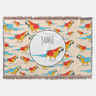 Colorful Tropical Macaw Pattern Deken