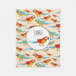 Colorful Tropical Macaw Pattern Fleece Deken