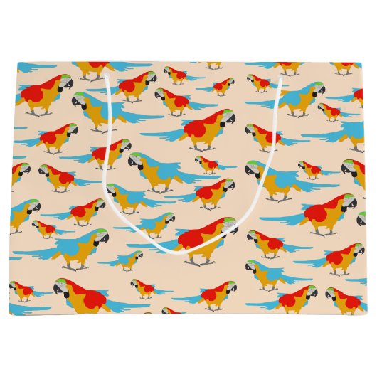 Colorful Tropical Macaw Pattern Groot Cadeauzakje (Voorkant)