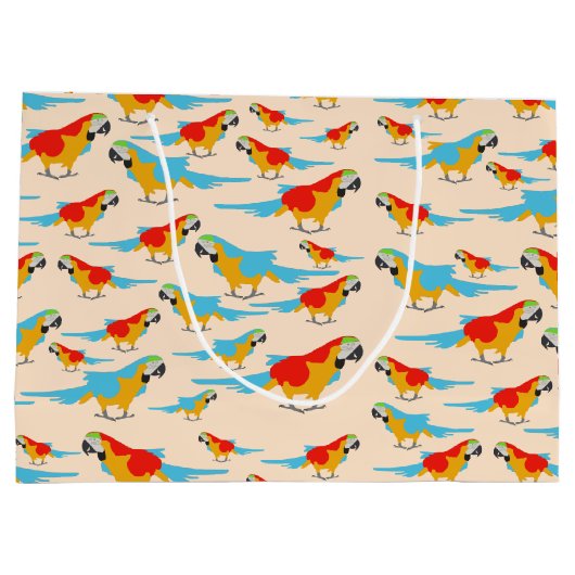 Colorful Tropical Macaw Pattern Groot Cadeauzakje (Achterkant)