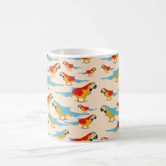 Colorful Tropical Macaw Pattern Koffiemok (Center)