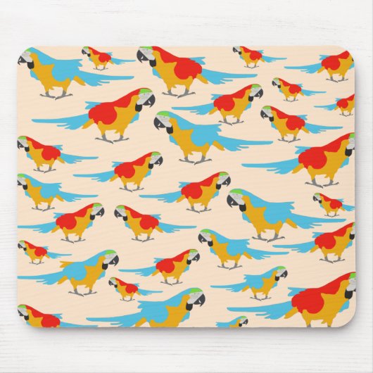 Colorful Tropical Macaw Pattern Muismat (Voorkant)