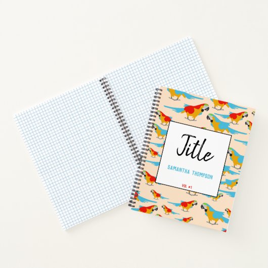 Colorful Tropical Macaw Pattern Notitieboek (Binnen)