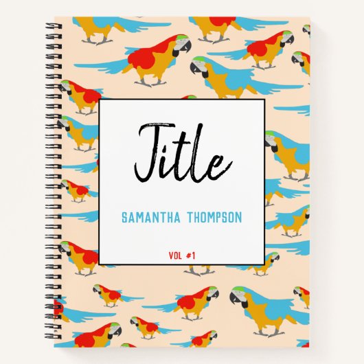 Colorful Tropical Macaw Pattern Notitieboek (Voorkant)